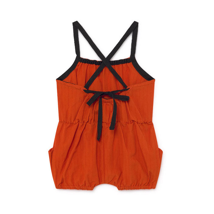 Little Creative Factory Orange Baby Crushed Cotton Short Jumpsuit