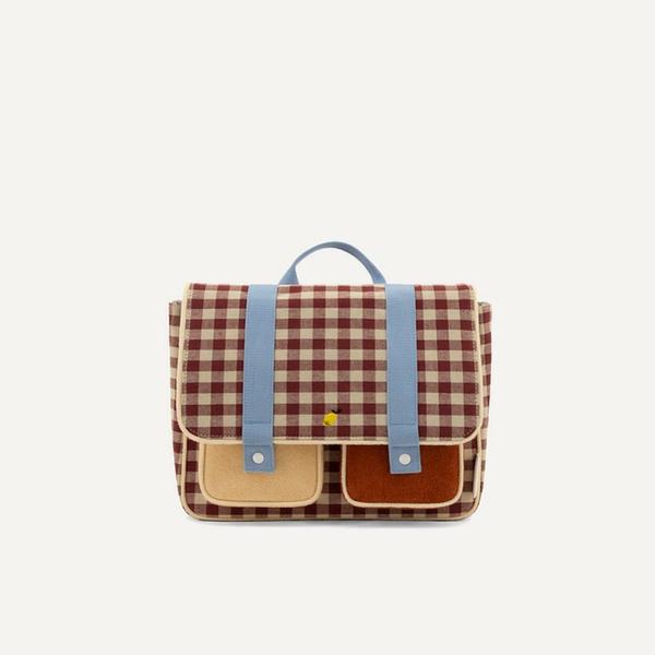 Sticky Lemon Grape Gingham School Bag
