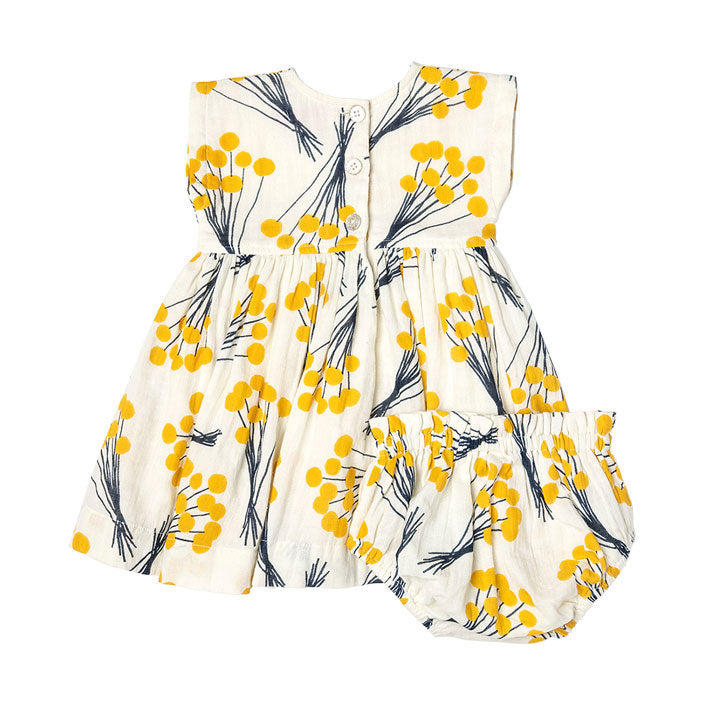 Pink Chicken Baby Adaline Dress Set - Yellow Pom Pom