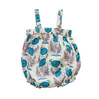 Pink Chicken Mosaic Blue Gilded Floral Angeline Romper