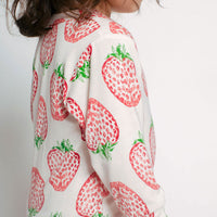 Pink Chicken Baby Bamboo Romper - Strawberries