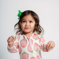 Pink Chicken Baby Bamboo Romper - Strawberries