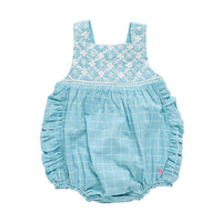 Pink Chicken Baby Betty Bubble - Blue Tattersall