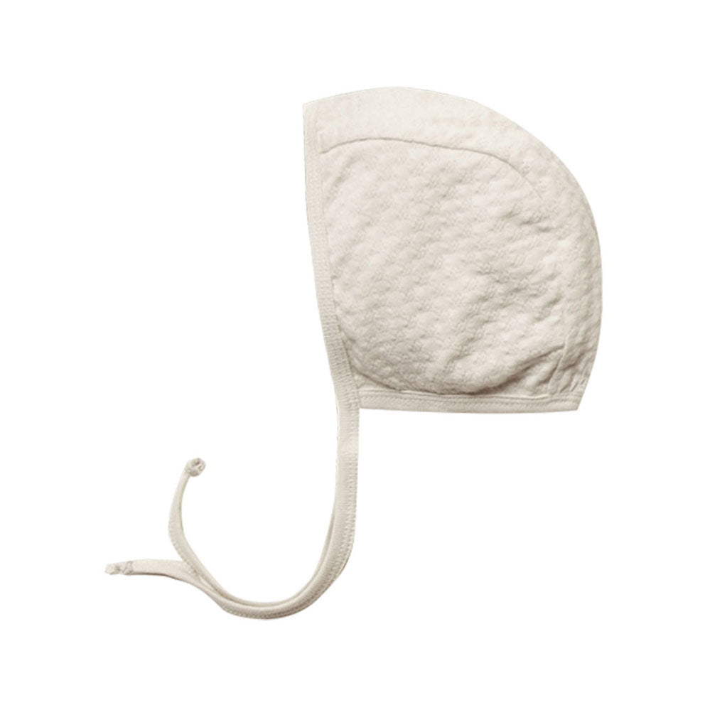 Quincy Mae Natural Pointelle Baby Bonnet