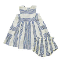 Pink Chicken Antique White/Navy Column Stripe Courtina Dress Set