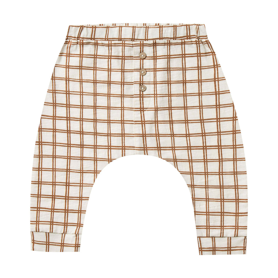 Rylee and Cru Bronze Grid Slub Pants