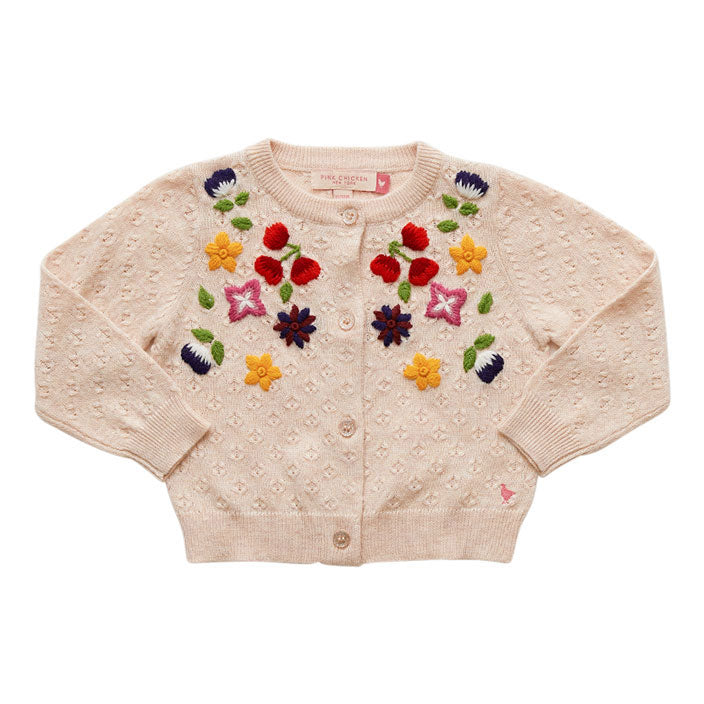 Pink Chicken Pale Pink Floral Embroidery Faye Floral Sweater