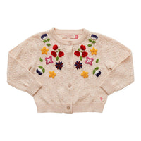 Pink Chicken Pale Pink Floral Embroidery Faye Floral Baby Sweater