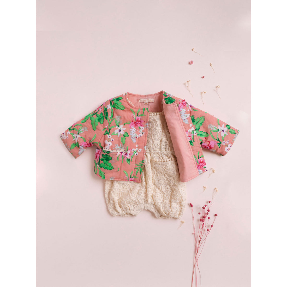 Louise Misha Cream Sparkle Lace Karla Overalls