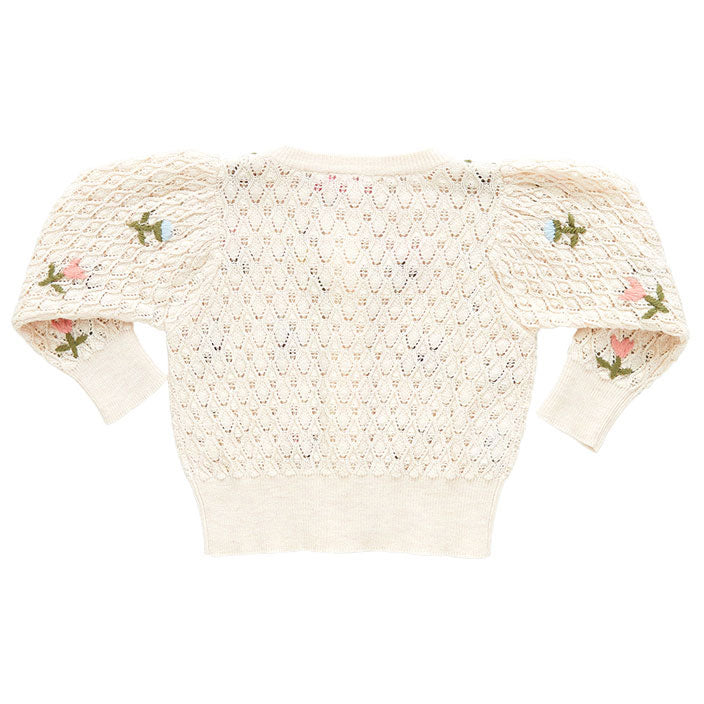 Pink Chicken Baby Constance Sweater - Floral Embroidery