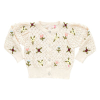 Pink Chicken Baby Constance Sweater - Floral Embroidery