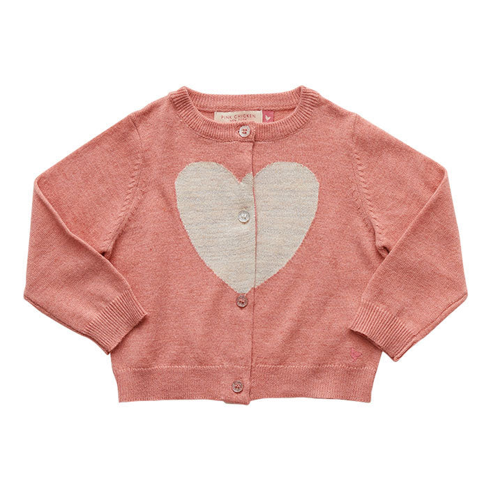 Pink Chicken Pale Pink Hannah Heart Sweater