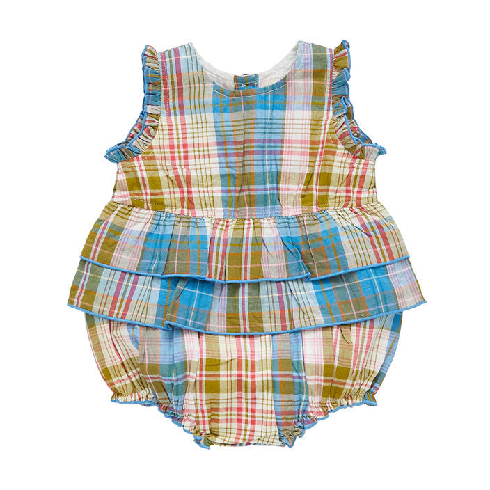 Pink Chicken Baby Heidi Bubble - Hawaiian Madras