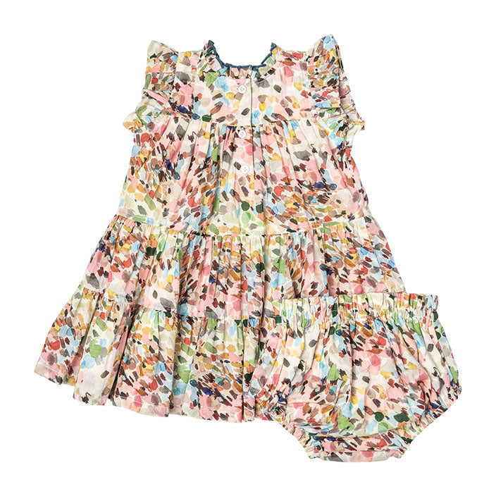 Pink Chicken Baby Kalani Dress Set - Watercolor Brush