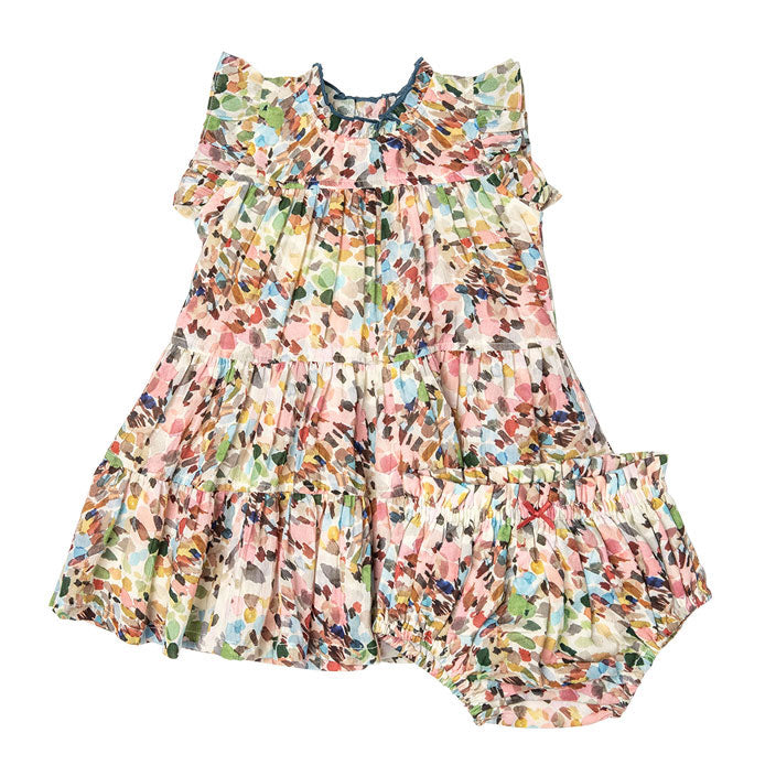 Pink Chicken Baby Kalani Dress Set - Watercolor Brush