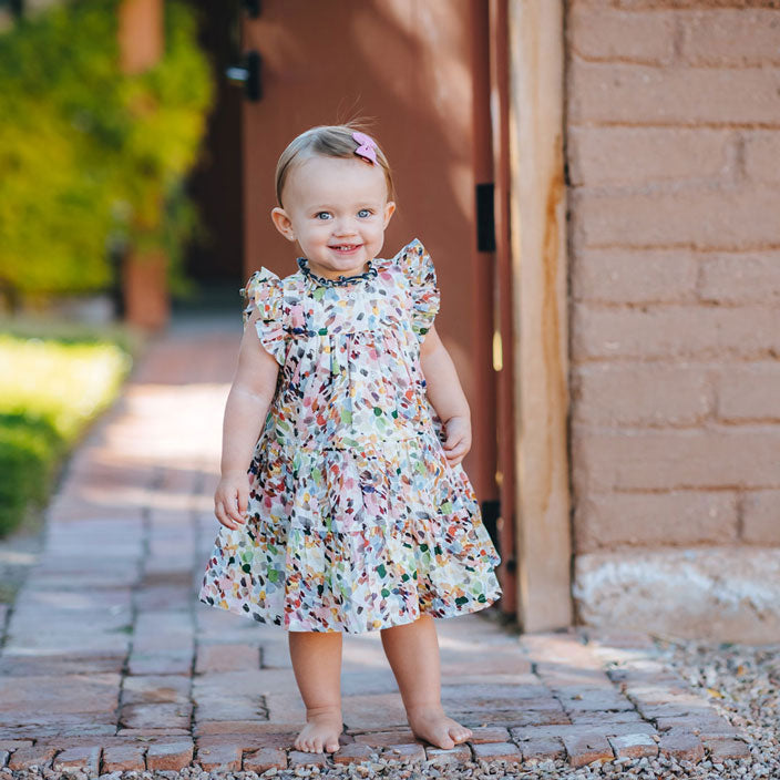 Pink Chicken Baby Kalani Dress Set - Watercolor Brush
