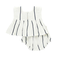 Pink Chicken Baby Kamari 2-Piece Set - Blue White Stripes