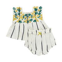 Pink Chicken Baby Kamari 2-Piece Set - Blue White Stripes
