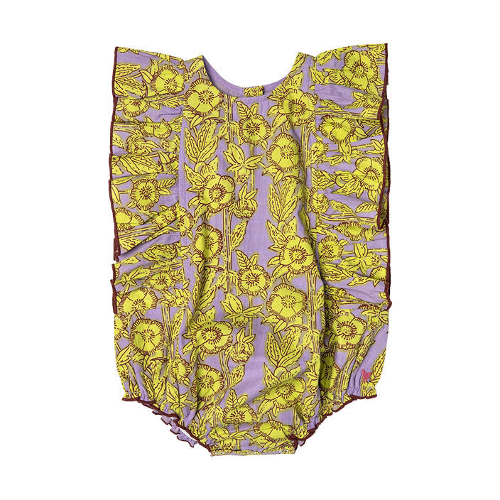 Pink Chicken Baby Katniss Bubble - Lavender Stem Floral