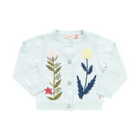 Pink Chicken Baby Paper Floral Sweater - Light Aqua