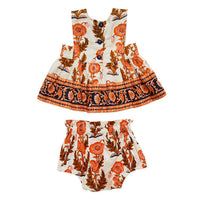 Pink Chicken Golden Poppy Gilded Floral Piper Baby Set