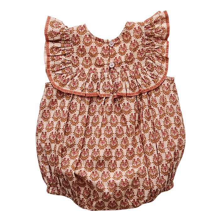 Pink Chicken Inca Gold Ditsy Tiara Floral Quinn Romper