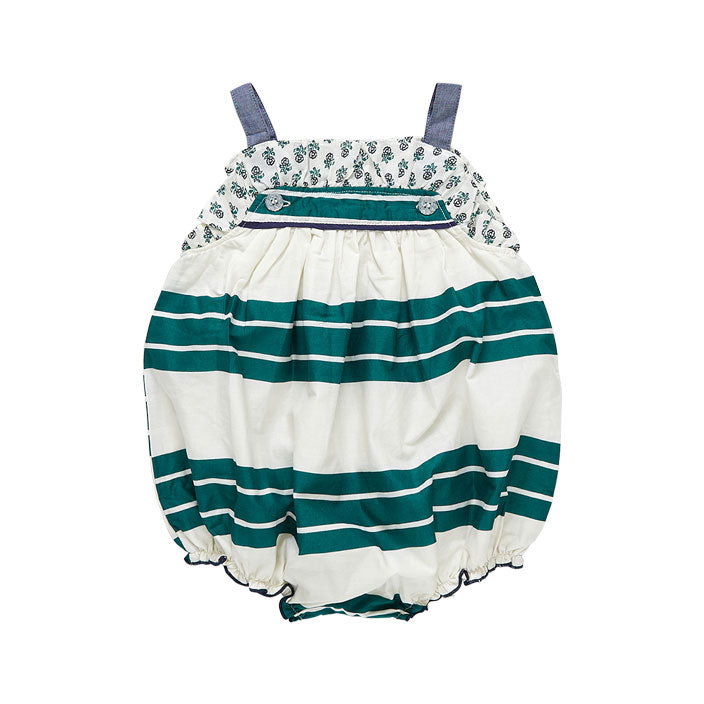 Pink Chicken Baby Renata Bubble - Evergreen Stripe