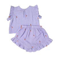Pink Chicken Stevie Dress Set - Lavender Posey Block Print