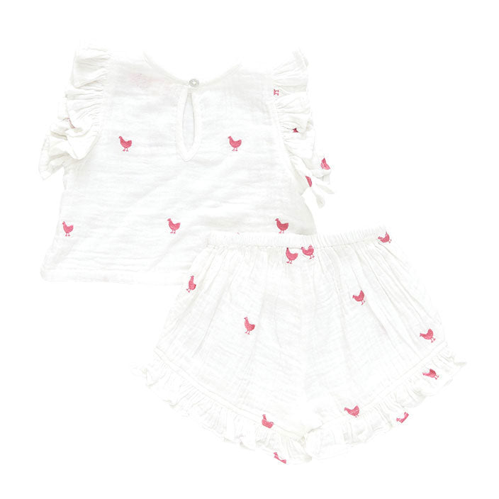 Pink Chicken Baby Roey 2-Piece Set - Pink Chickens