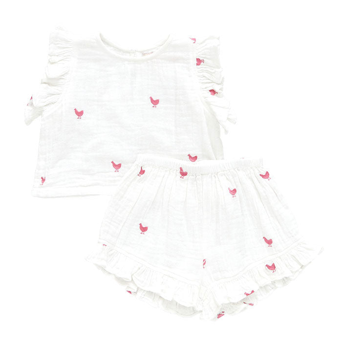 Pink Chicken Baby Roey 2-Piece Set - Pink Chickens