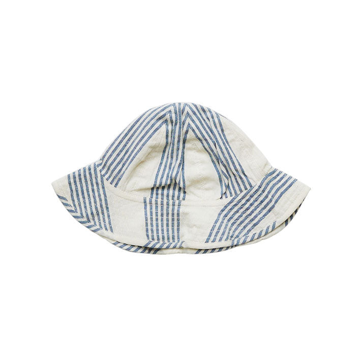 Pink Chicken Antique White/Navy Column Stripe Sun Hat
