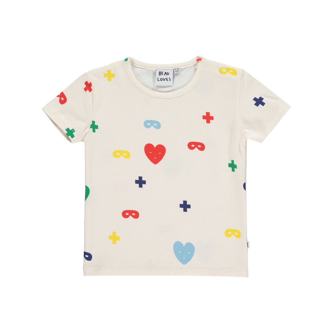 Beau Loves Colour Hearts+Masks Baby T-Shirt