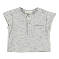 Piupiuchick Off White Striped Buttoned Baby Tee