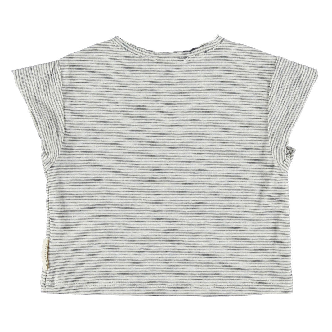 Piupiuchick Off White Striped Buttoned Baby Tee
