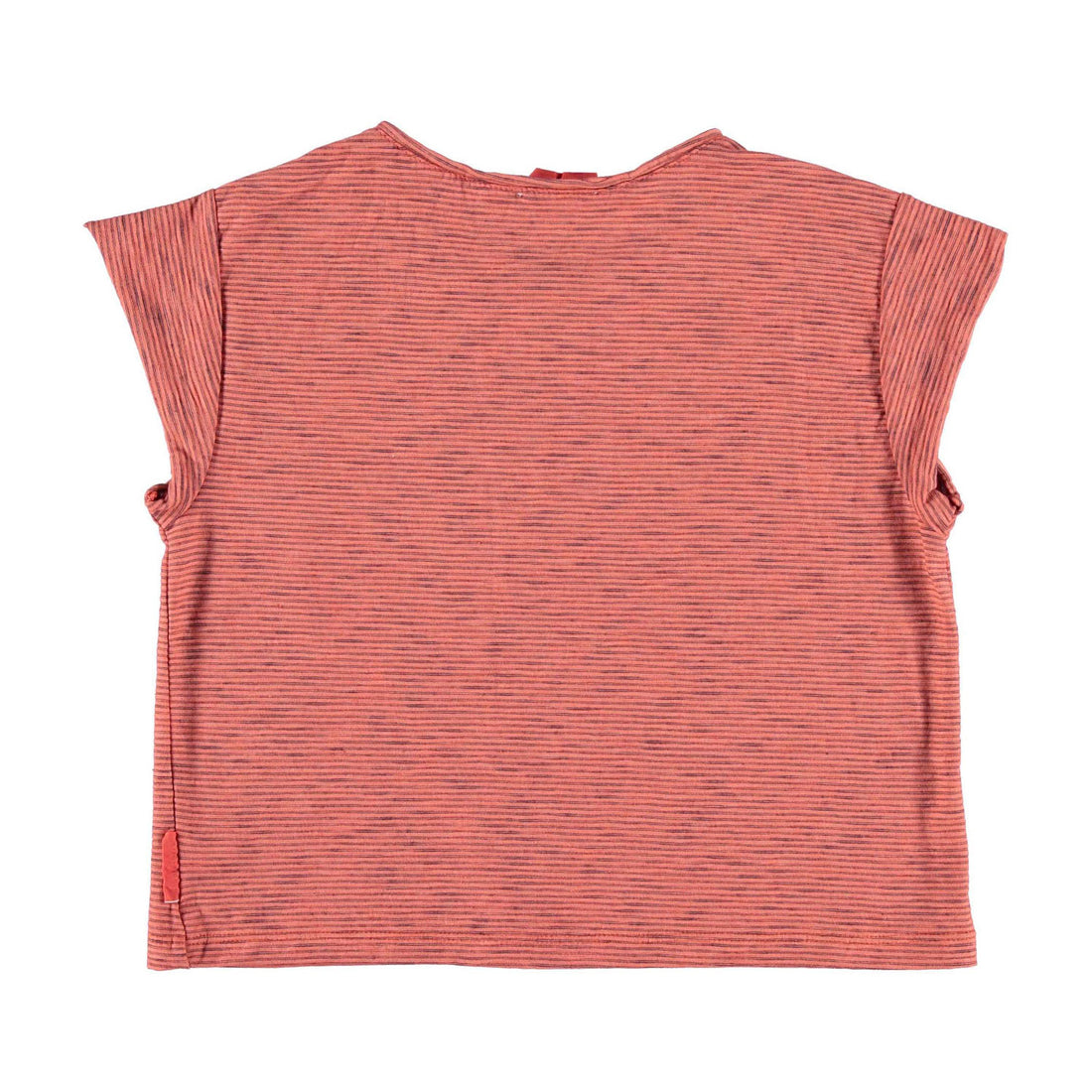 Piupiuchick Red Striped Buttoned Baby Tee