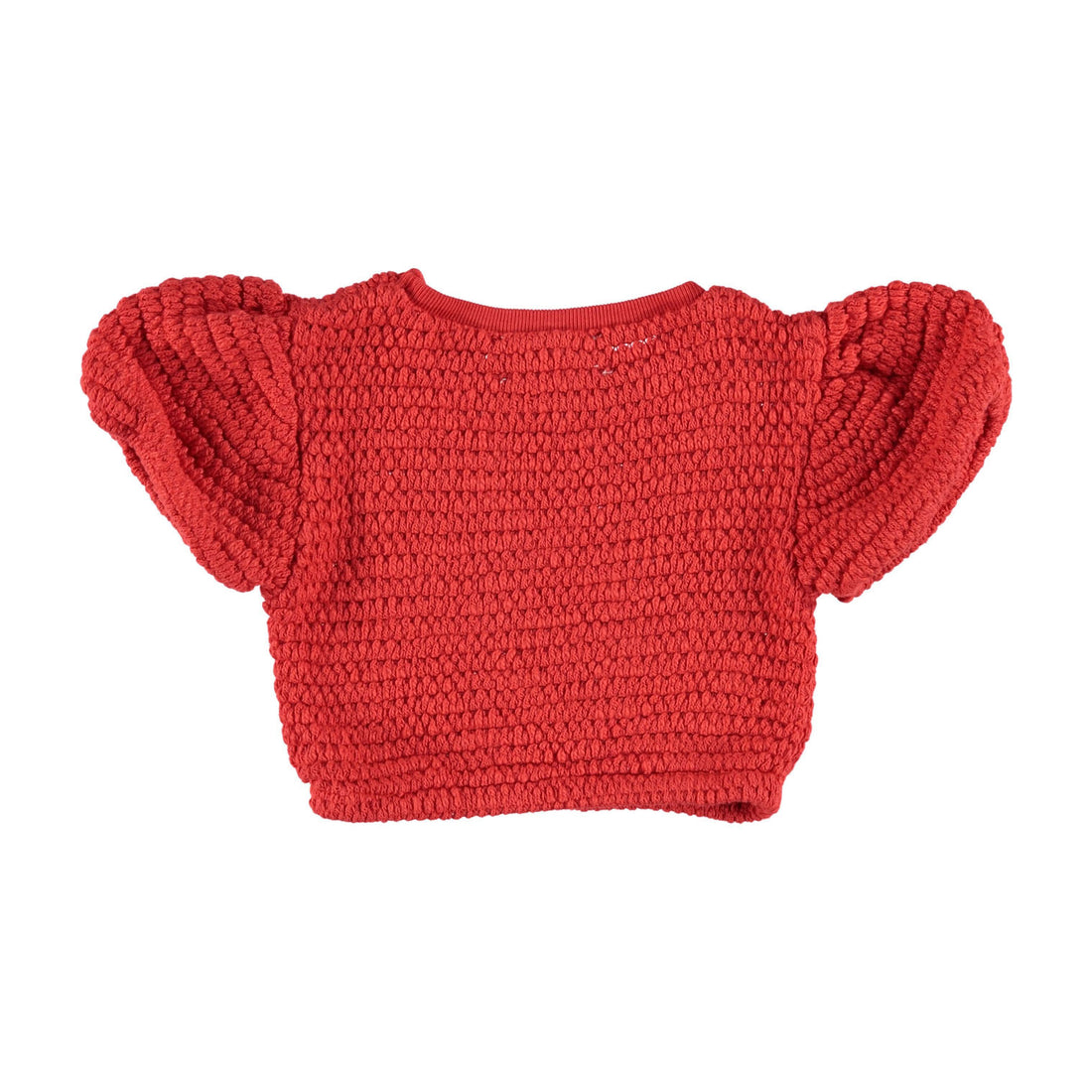 Piupiuchick Red Textured Jersey Heart Balloon Baby Tee