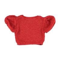 Piupiuchick Red Textured Jersey Heart Balloon Baby Tee