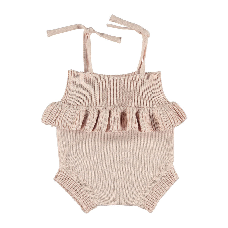 Piupiuchick Pale Pink Frill Knit Romper