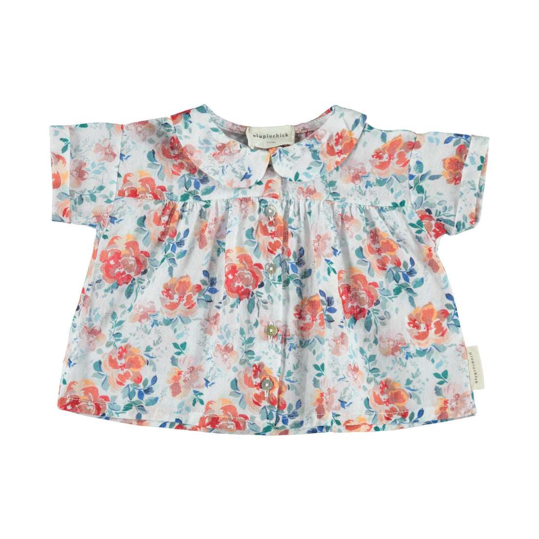Piupiuchick Flowers Gauze Baby Collar Blouse