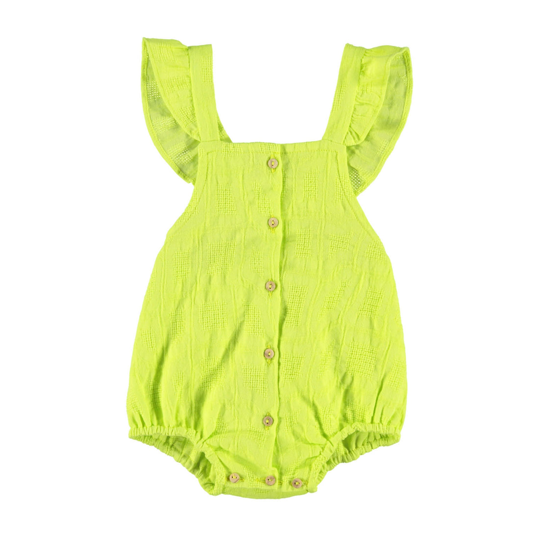 Piupiuchick Lime Textured Frill Romper