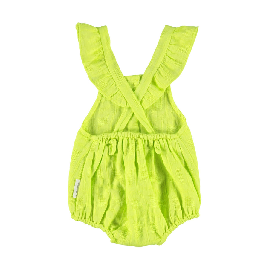 Piupiuchick Lime Textured Frill Romper