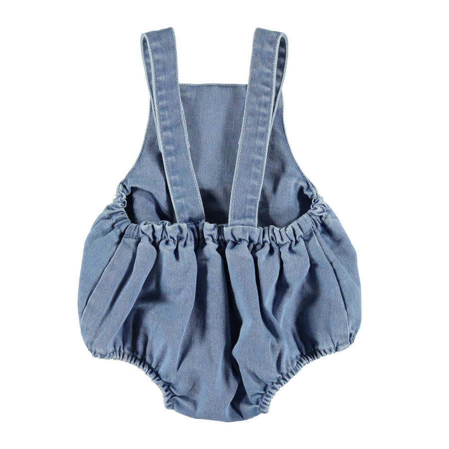 Piupiuchick Washed Blue Denim Pocket Romper
