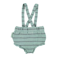 Piupiuchick Sage Green Striped Shorties with Straps