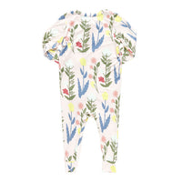 Pink Chicken Baby Bamboo Romper - Pink Paper Floral