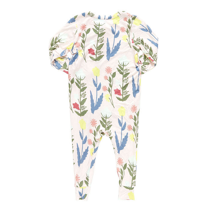 Pink Chicken Baby Bamboo Romper - Pink Paper Floral