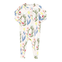 Pink Chicken Baby Bamboo Romper - Pink Paper Floral