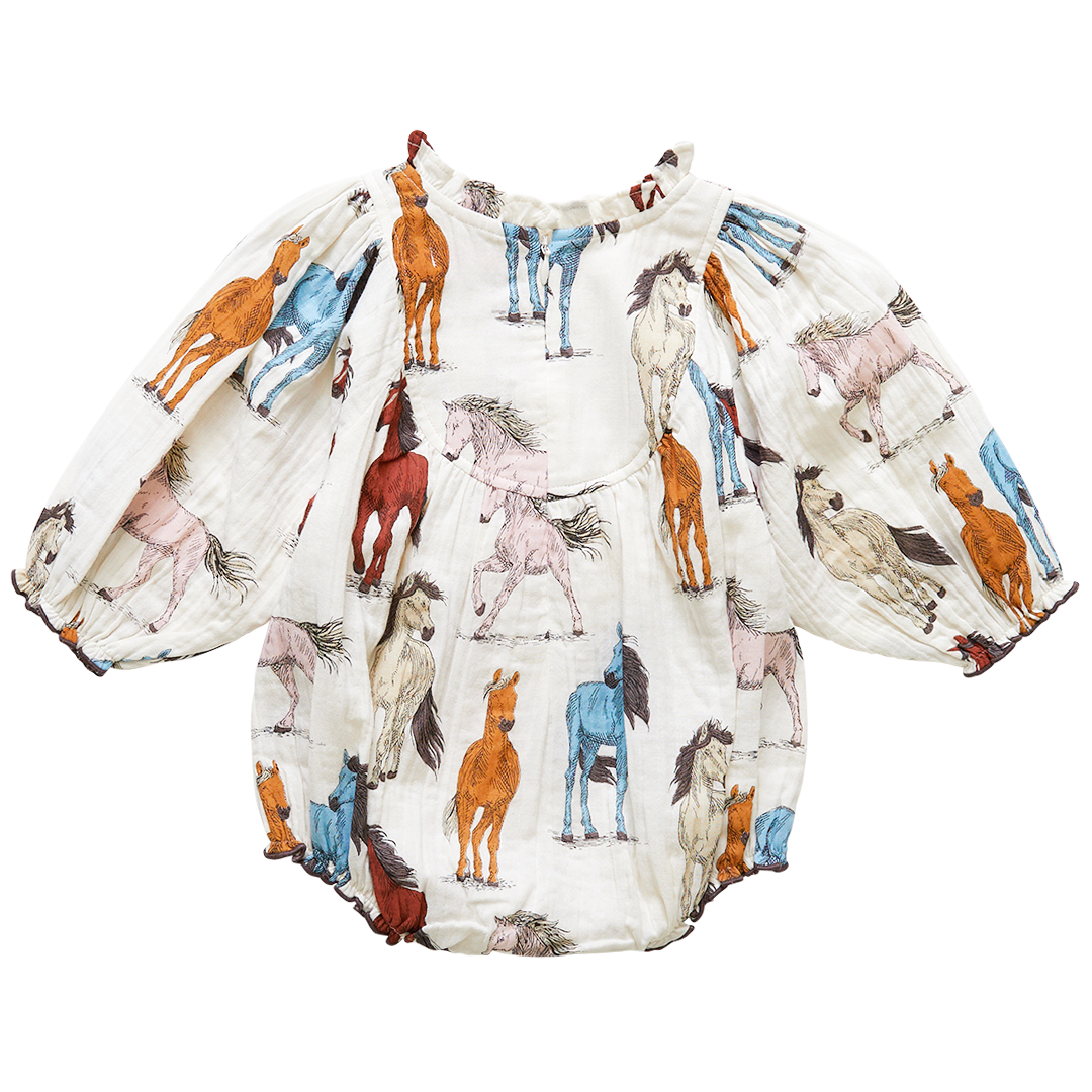 Pink Chicken Brayden Bubble - Multi Horses