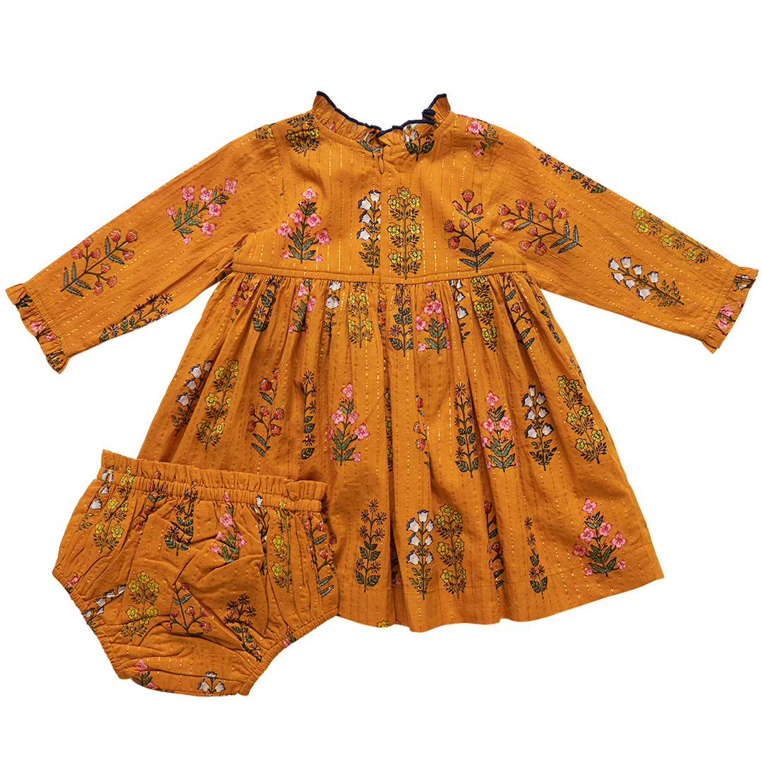Pink Chicken Vera Dress Set - Gold Field Floral