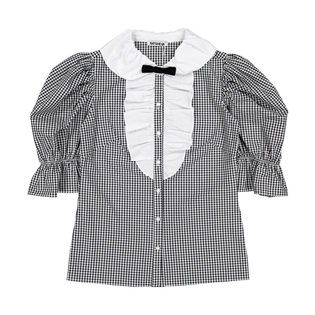 Batsheva blouses Batsheva Black Gingham Lou Womens Blouse