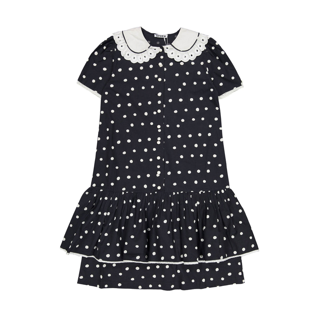 Batsheva Black Polka Dot Clarice Women's Dress 6